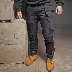 Tauro Rampage slim fit work trousers black front view