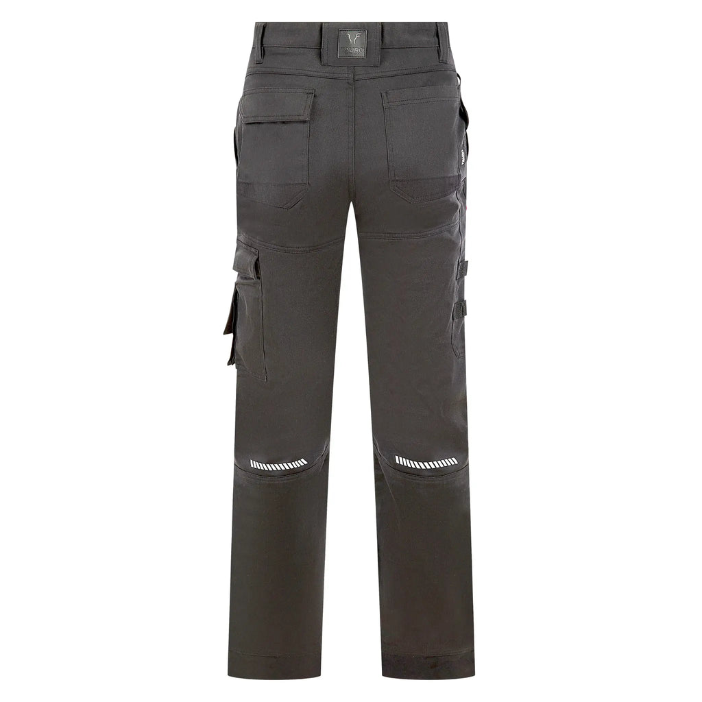 Tauro Outlaw slim fit work trousers black thigh and ruler pocket detail