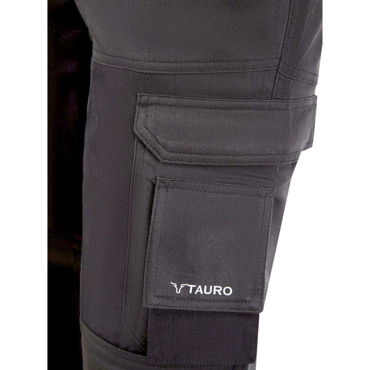 Tauro Outlaw slim fit work trousers black back pocket Cordura panel detail