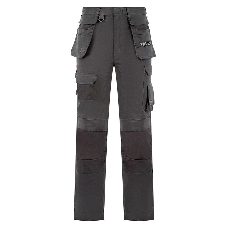 Tradesman on site wearing Tauro Ranger slim fit work trousers