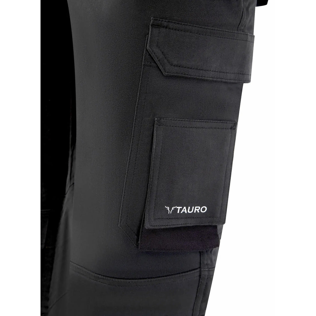 Tauro Ranger slim fit work trousers black worn on site